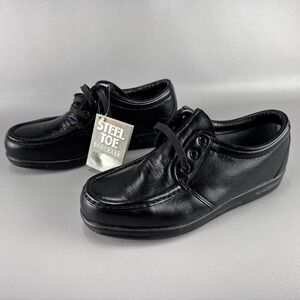 Red Wing Shoes Mens 8 D Black Steel Toe Oxford Workwear Safety MADE IN USA 6604